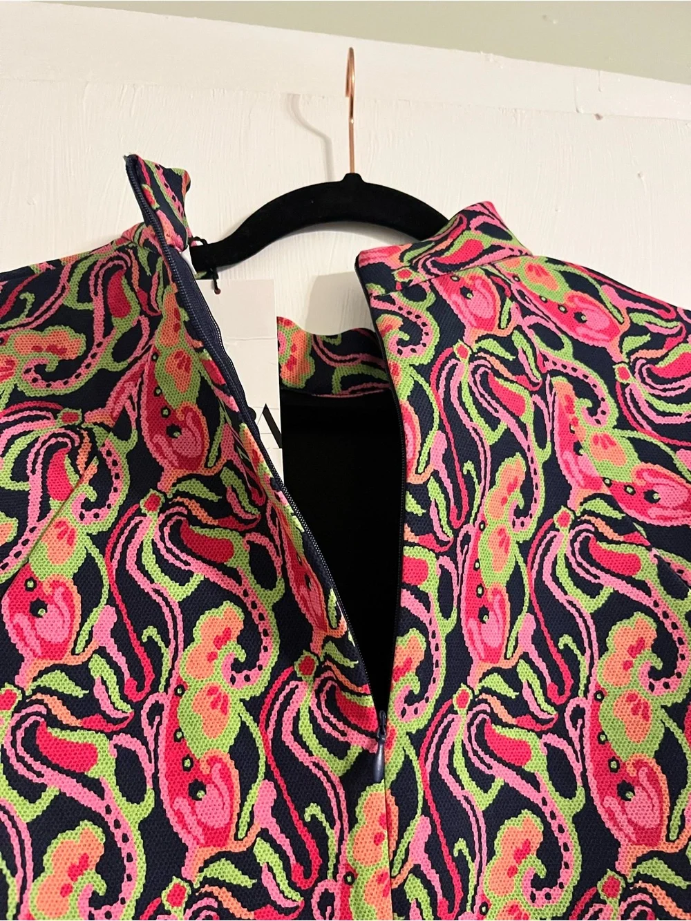 Zara Pink & Green Paisley Mini Dress - Picture 4 of 6